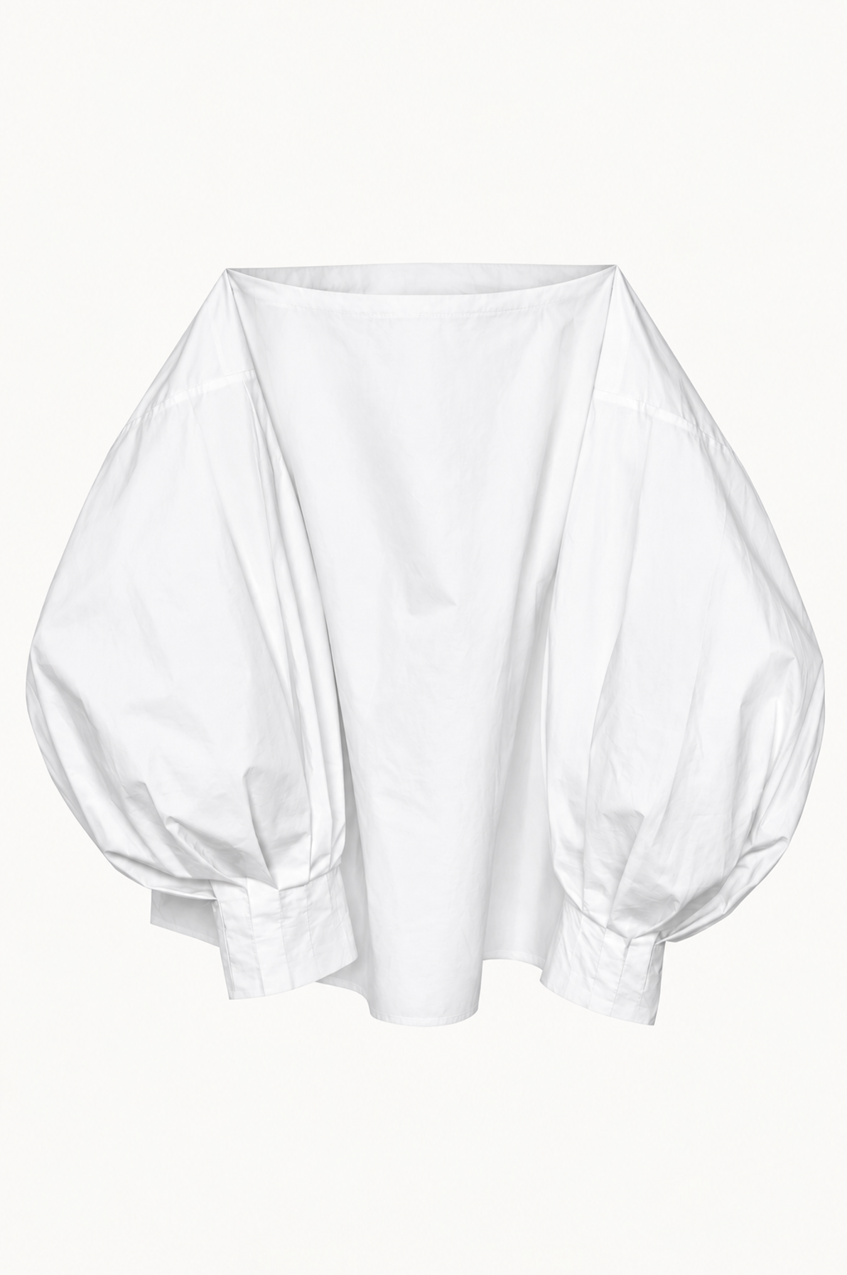 Indulging Top in White Cotton Poplin