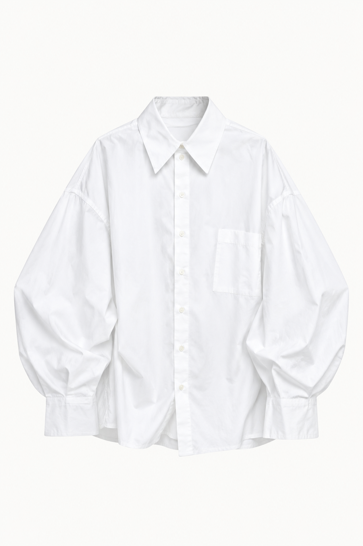 Shirt in White Cotton Poplin