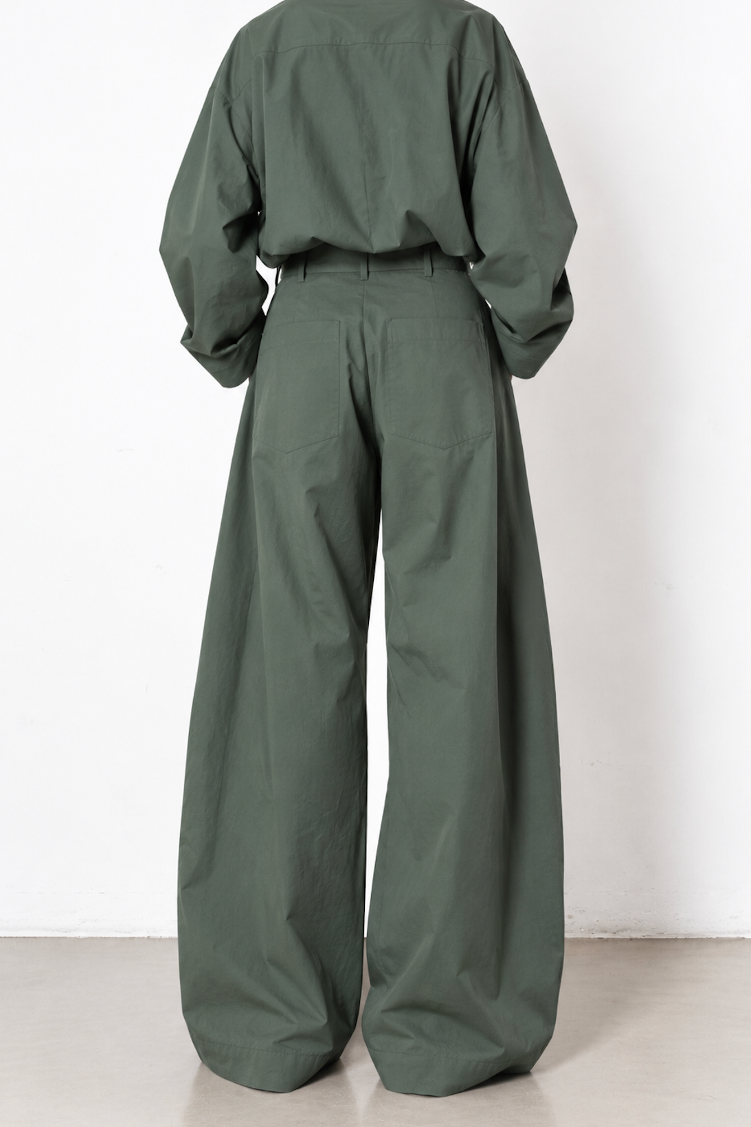 Bloom Pant in Green Cotton Poplin