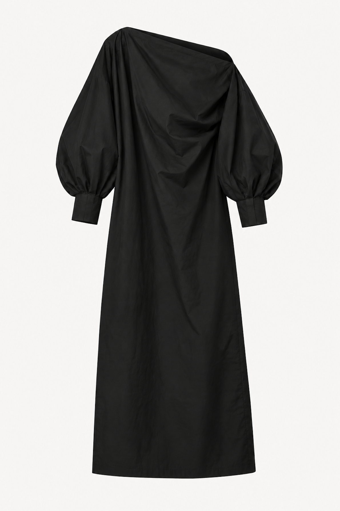 Indulging Dress in Black Cotton Poplin