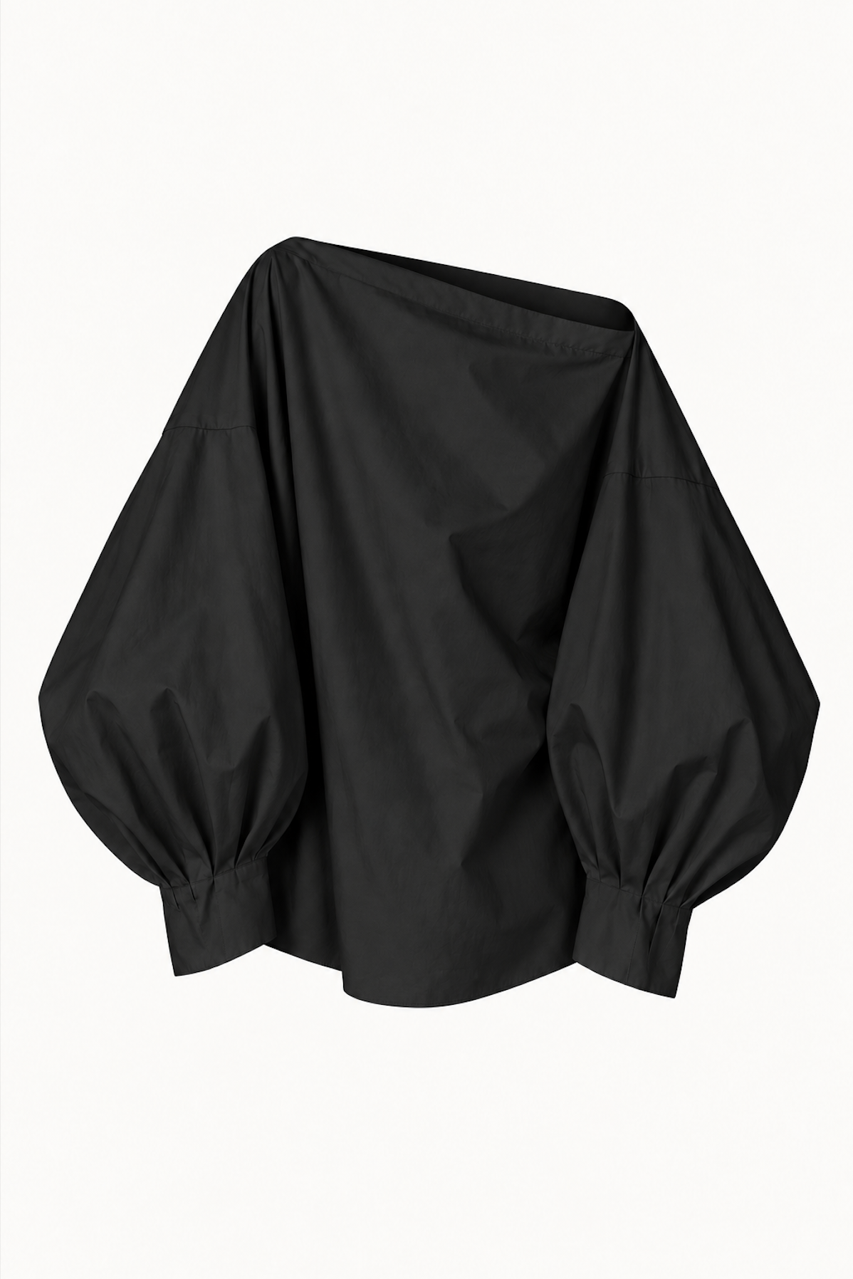 Indulging Top in Black Cotton Poplin