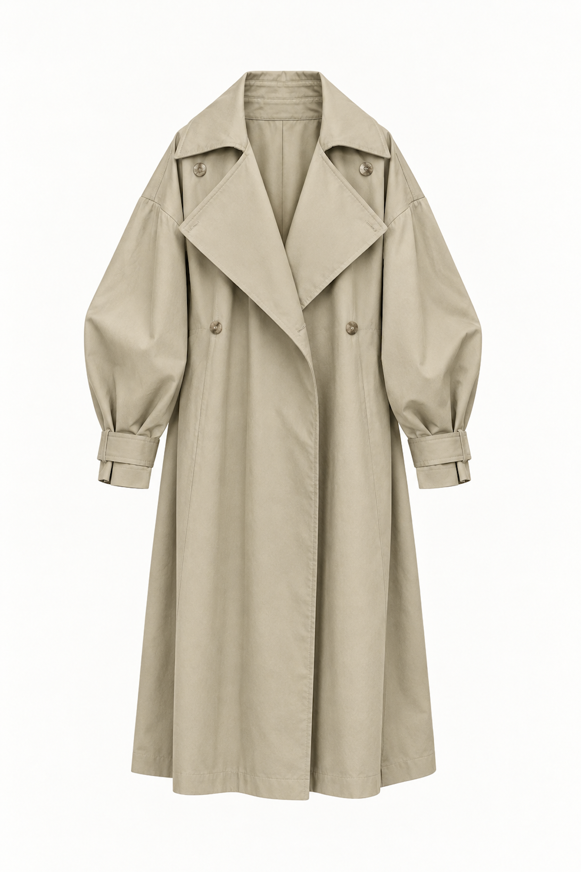 Trench Coat in Beige Waterproof Cotton