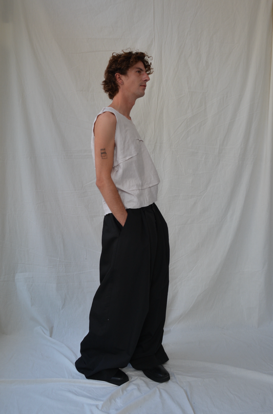ARCHETYPE BILLOWING COTTON/SILK TROUSERS
