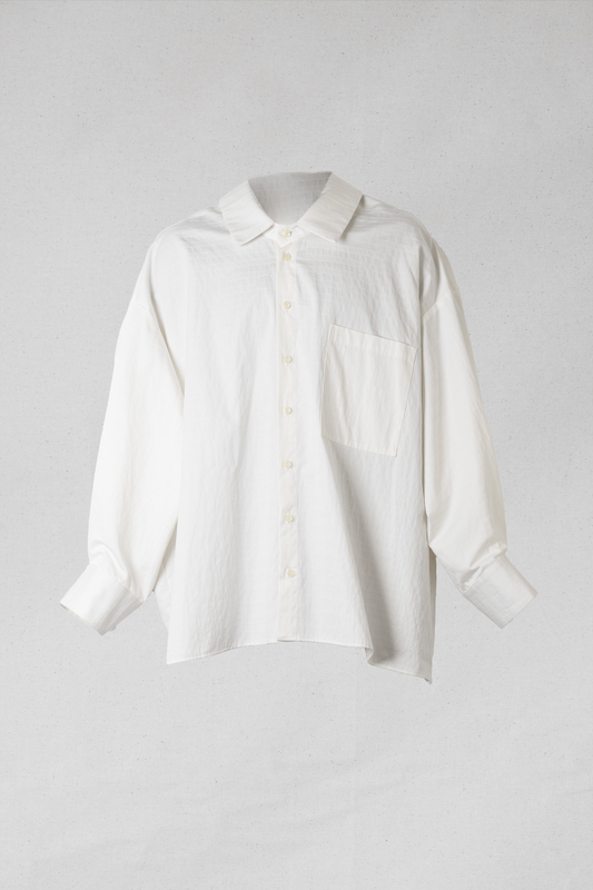 Archetype Revealing Shirt Textured Offwhite Cotton