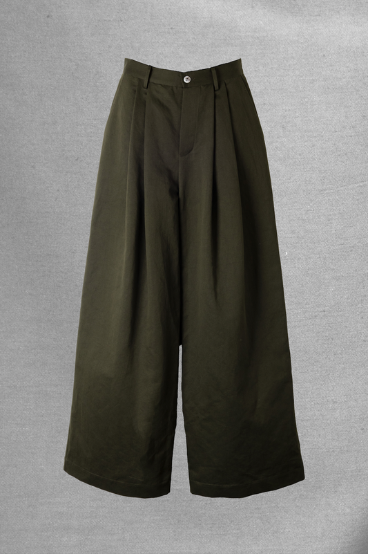 Archetype Billowing Trousers Green Cotton