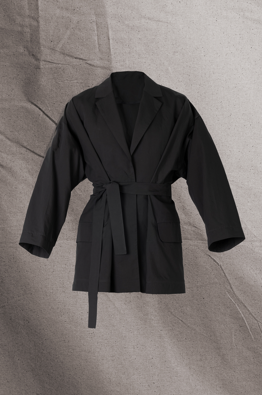 Archetype Folded Vest Black Cotton/Silk