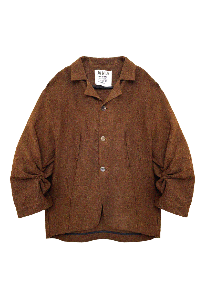 ARCHETYPE Pinching vest in caramel linen