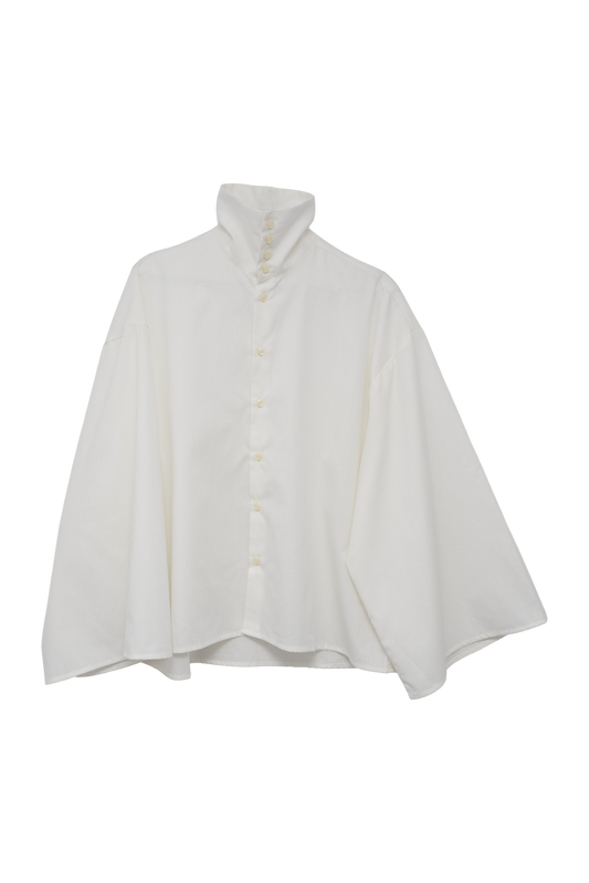 ARCHETYPE Waving shirt in offwhite pinstriped cotton