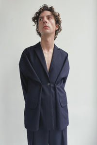 SUI GENERIS FOLDED HERRINGBONE LIGHT WOOL VEST